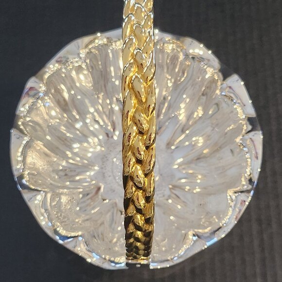 International Silver Company Silver Plated Table Serving Basket With Gold Accent - Picture 3 of 9